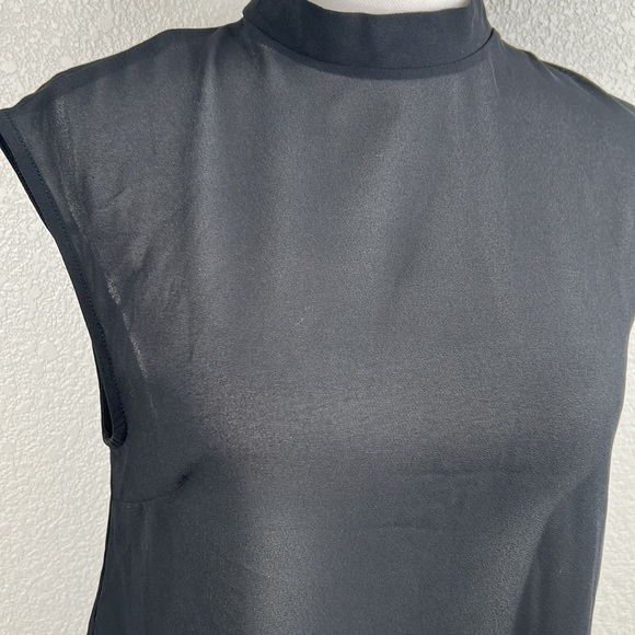 Monteau Black Sheer Short Sleeve High Low Top Size Medium - Picture 2 of 8